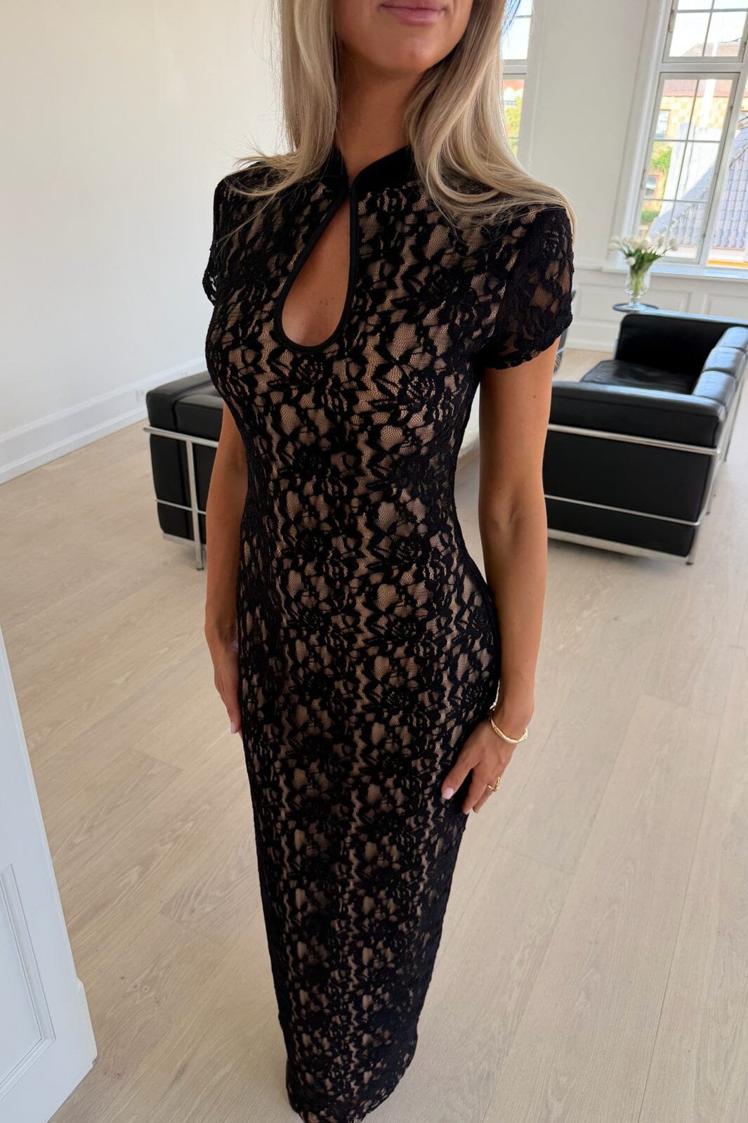BYIC - Cleoic Long Dress A25387 - Black Lace