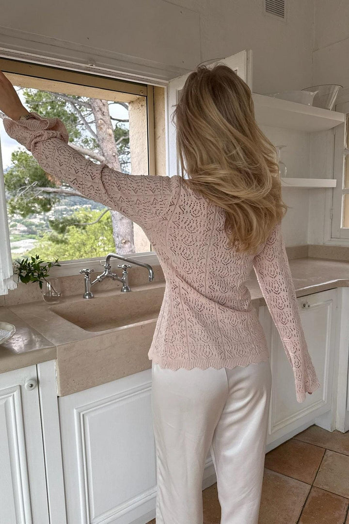 BYIC - Dagmaric Cardigan 1229 - Light Pink Strikbluser 