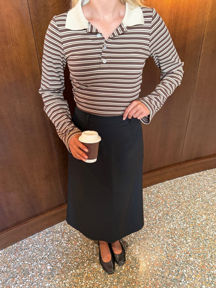 Byic - Livaic Polo A23982 - Brown Stripes Bluser 
