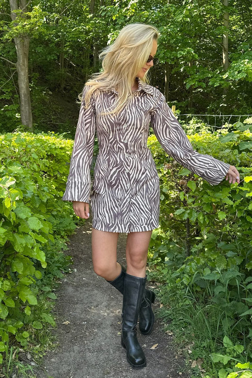 BYIC - Maryic Dress A23936 - Brown Zebra