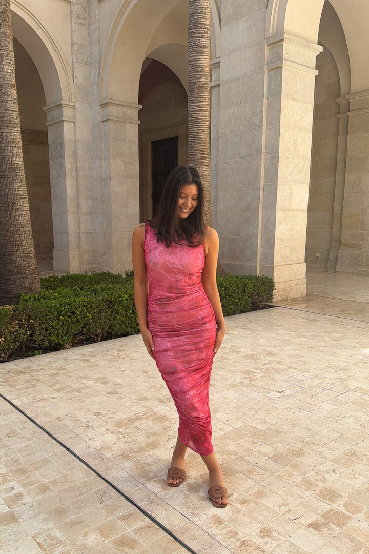 BYIC - Miraic Mesh Dress A23631 - Soft Rose Print Kjoler 