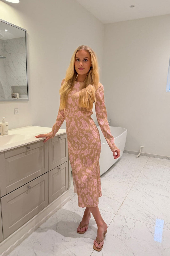 BYIC - Odaic Dress A1015 - Beige Pink Blossom