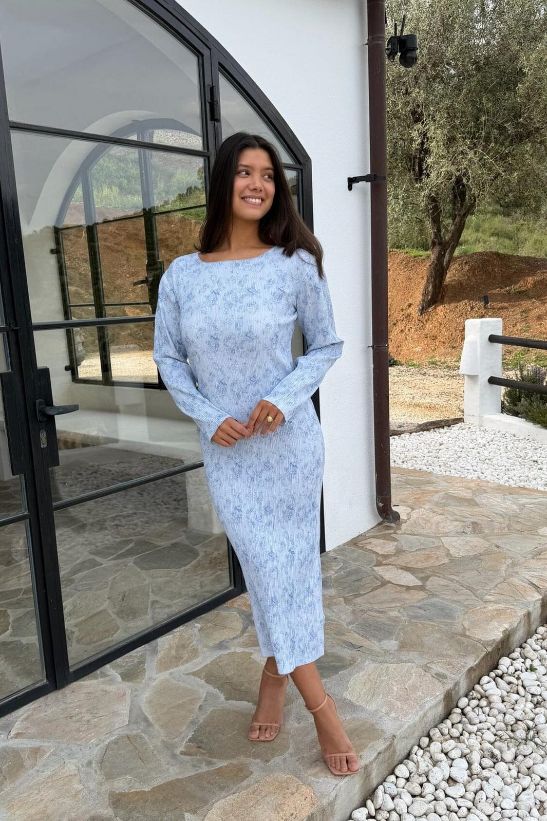 BYIC - Odaic Dress A1015 - Soft Blue Blossom Kjoler 