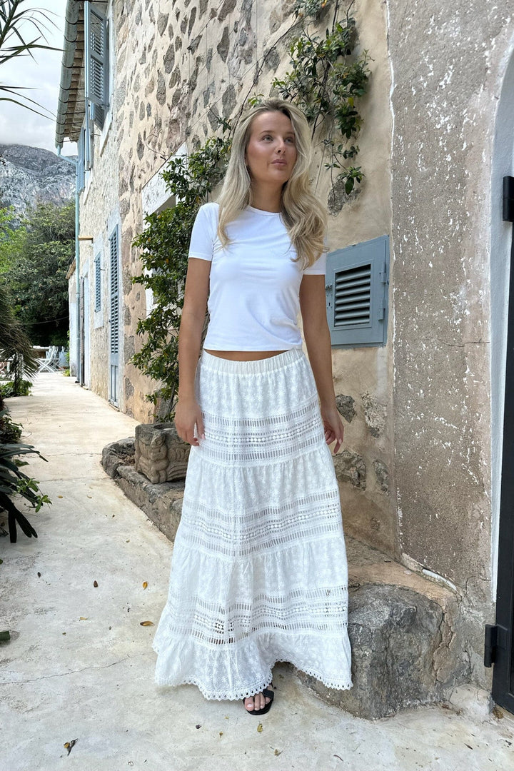 BYIC - Saraic Long Skirt - wl White Lace Nederdele 