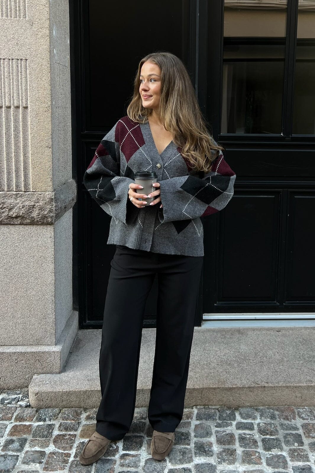 BYIC - Saschaic Cardigan D076 - Grey Argyle