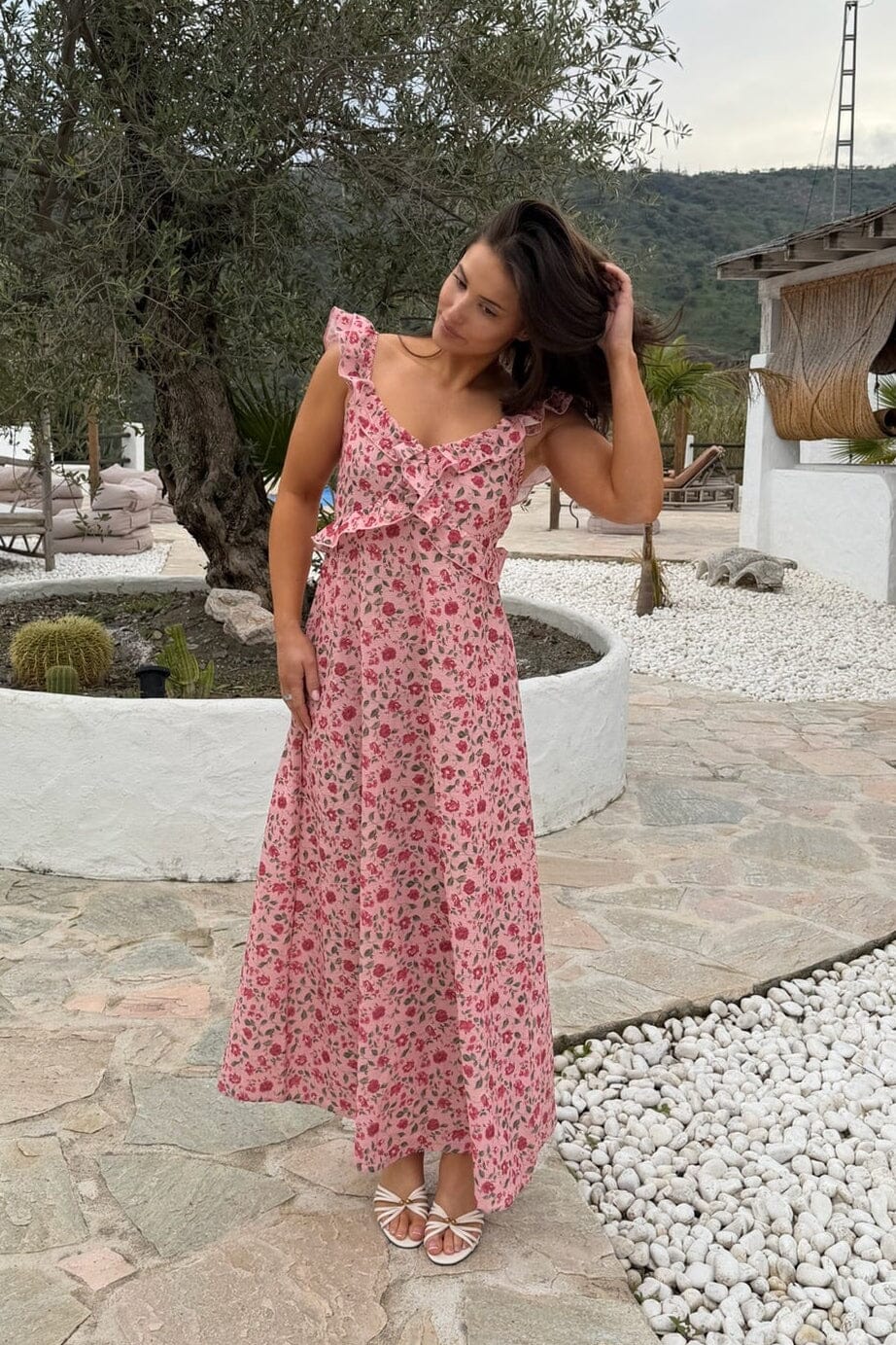 BYIC x Molly&My - Melbaic Dress A23117 - Pink Rose Print Kjoler 