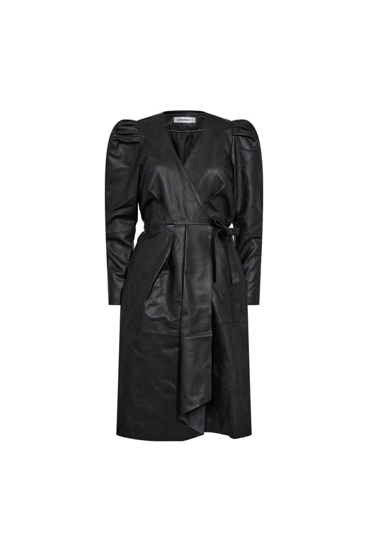 Co´Couture - 36243 Phoebecc Leather Wrap Dress 505839 - 00000 - Black