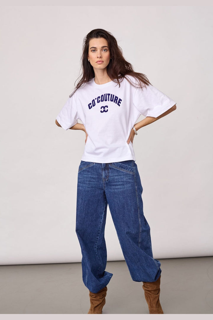 Co´Couture - 43013 Zengacc Tee O-Neck 500108 - 10011 - White - Blue