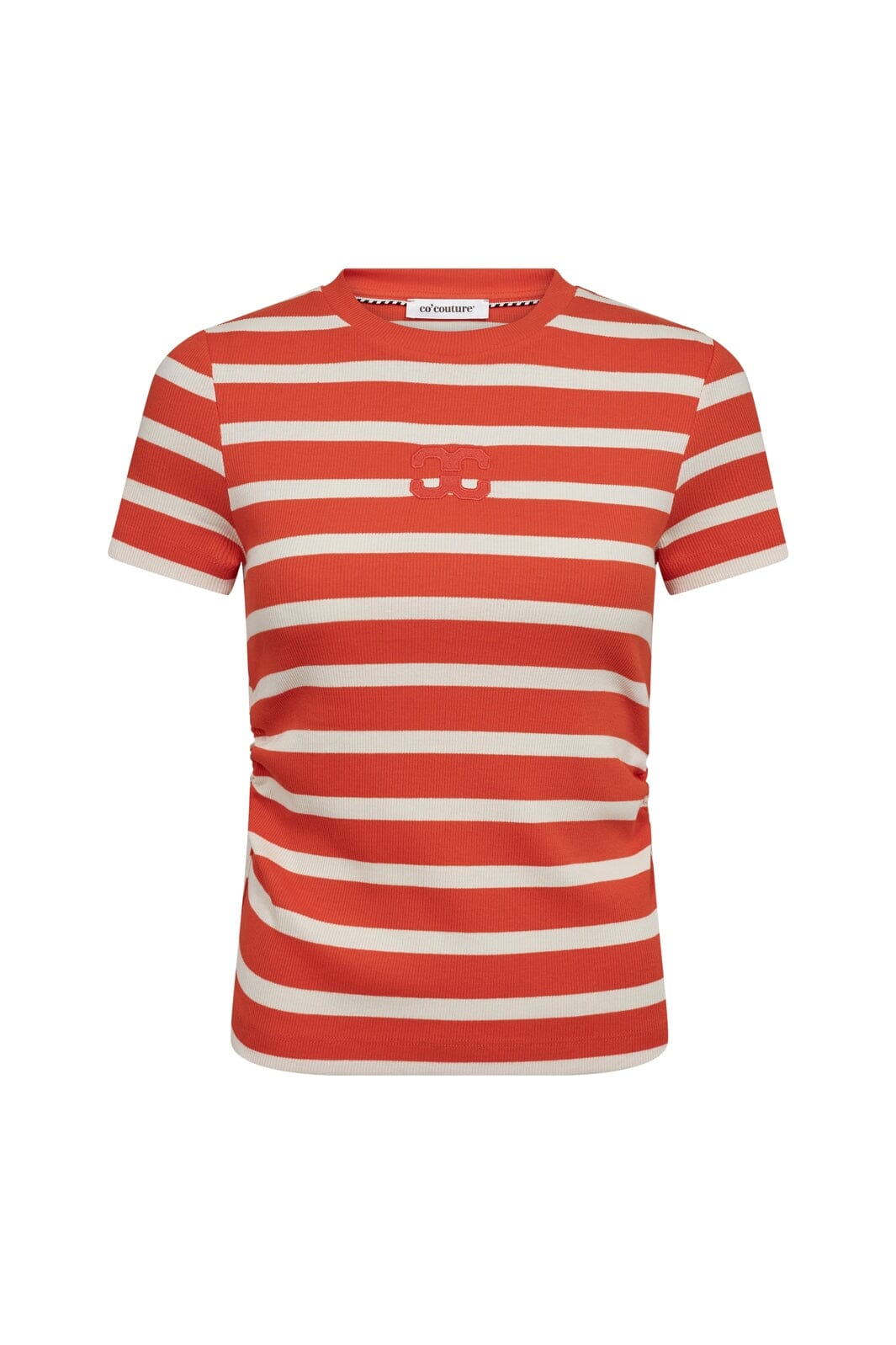 Co´Couture - 43015 Grannycc Gathering Stripe Tee 503903 - 00028 - Offwhite Flame
