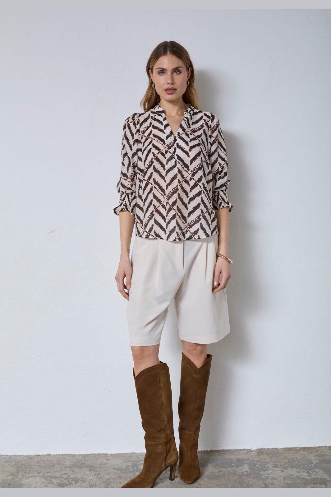 Co´Couture - 45158 Memphiscc Ss V-Blouse 503953 - 00009 - Off White
