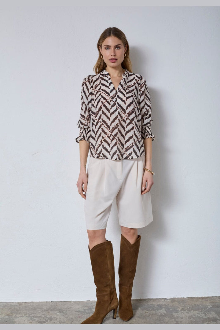 Co´Couture - 45158 Memphiscc Ss V-Blouse 503953 - 00009 - Off White