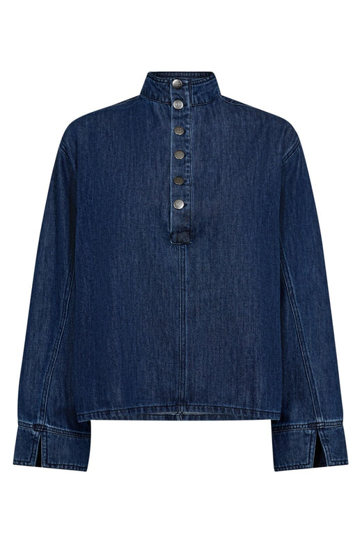 Co´Couture - Azminacc Denim Placket Blouse 35948 - 552 - Denim Blue
