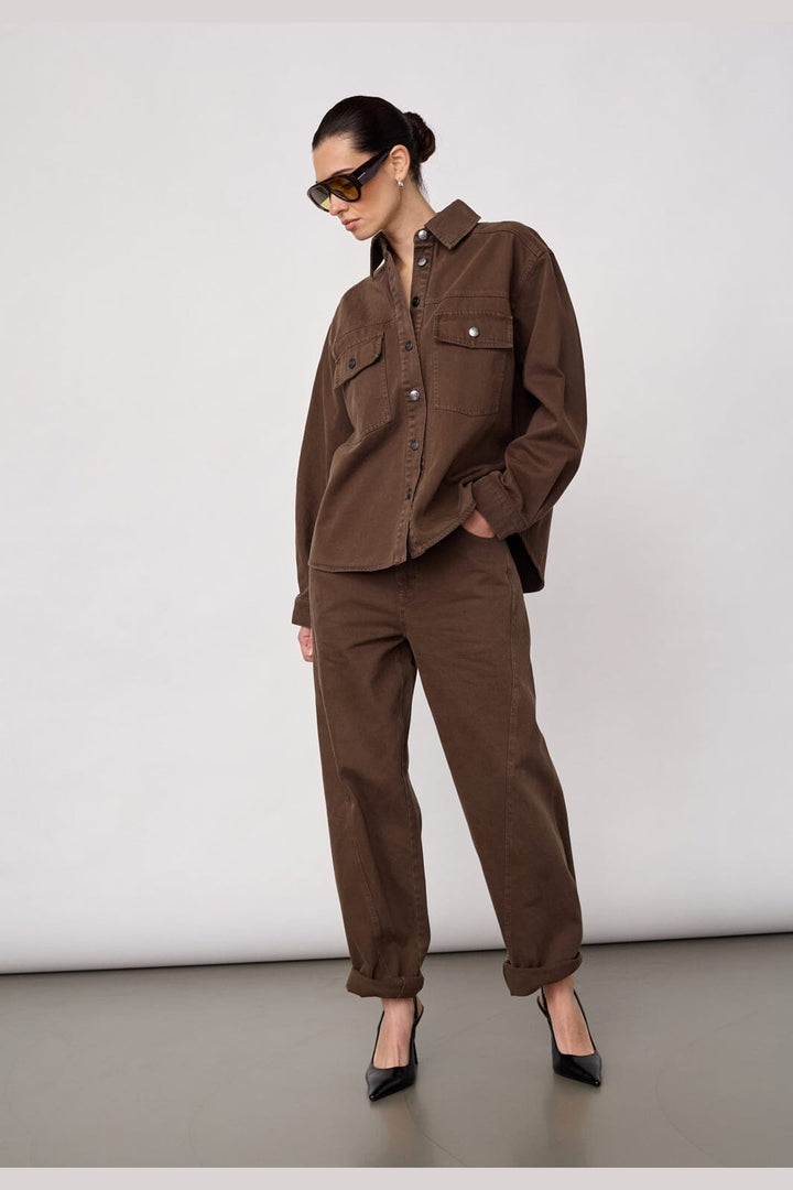 Co´Couture - Beltoncc Denim Shirt 500261 - 20003 - Dark Brown