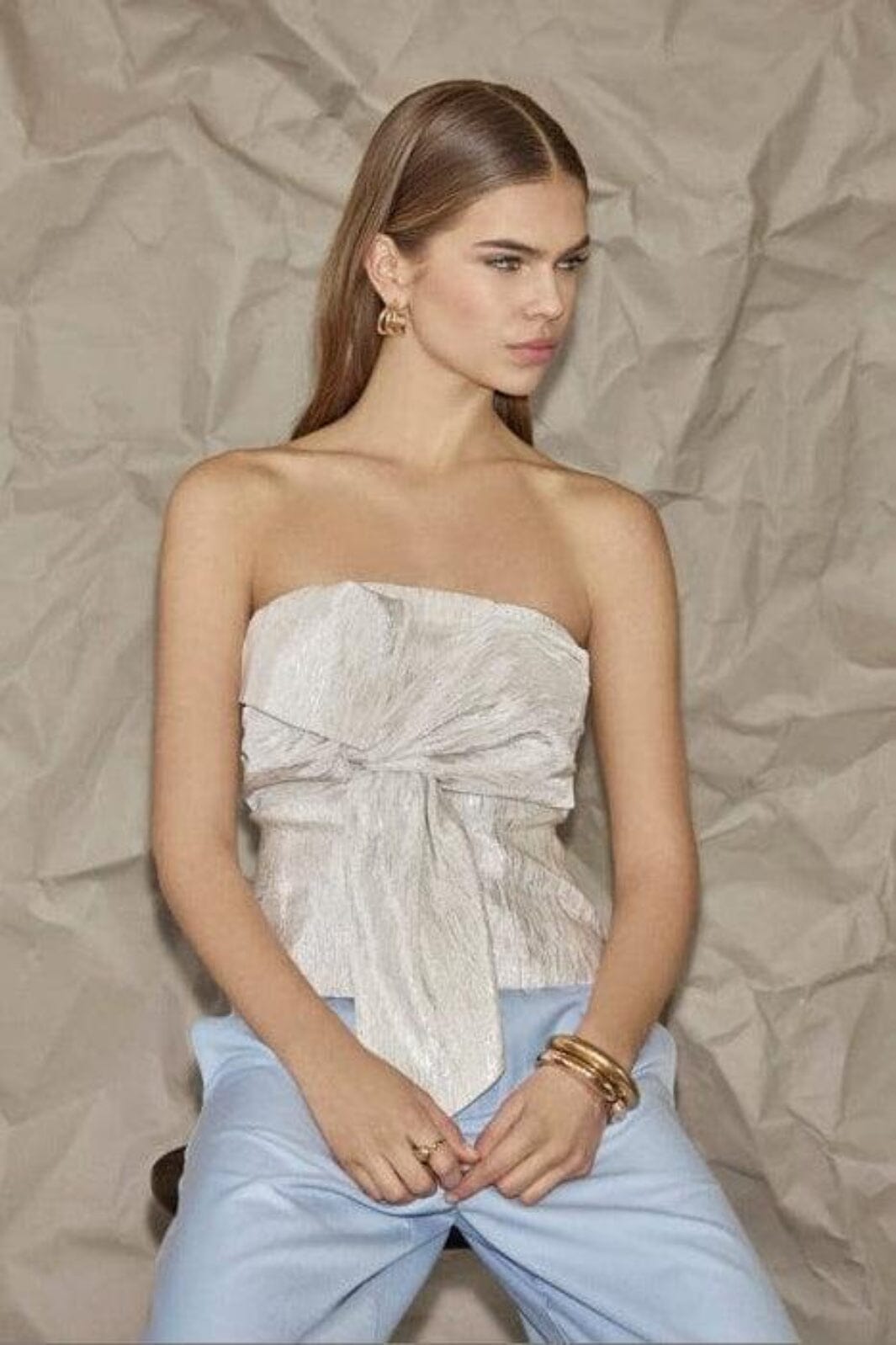 Co´Couture - Biacc Knot Tube Top 45191 - 930 - Silver