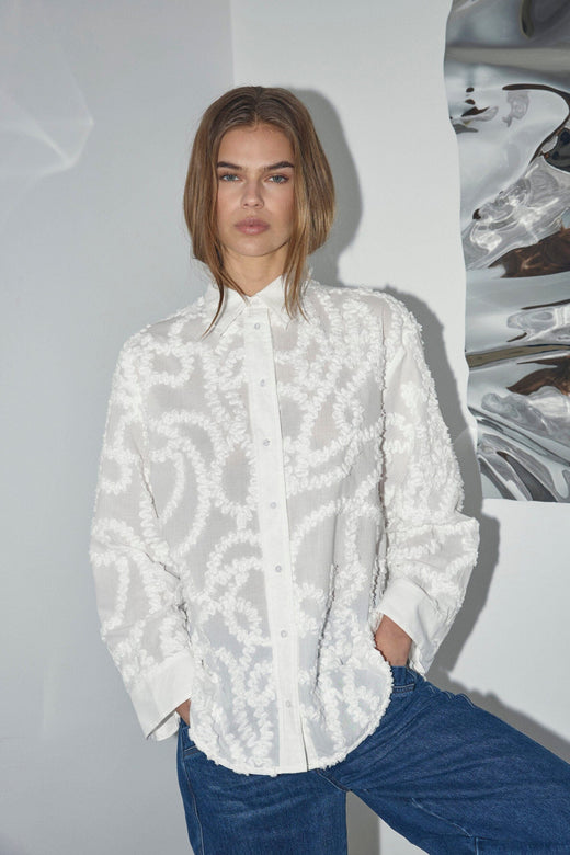 Co´Couture - Brynncc Structure Shirt 500296 - 10001 - White Skjorter 