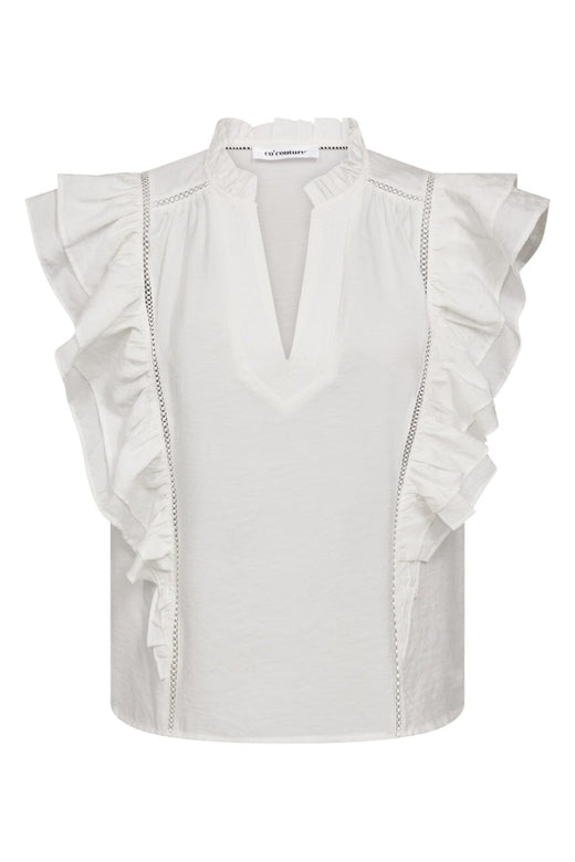 Co´Couture - Callumcc Lace Frill V-Top 45172 - 4000 - White