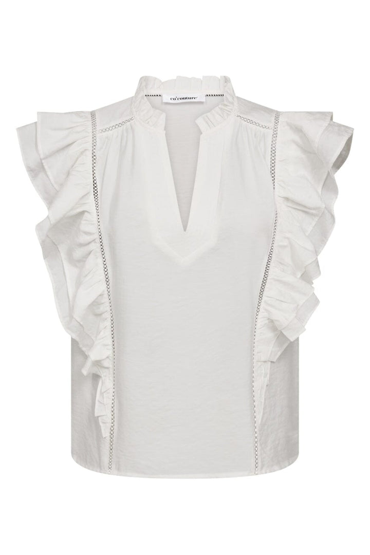 Co´Couture - Callumcc Lace Frill V-Top 45172 - 4000 - White