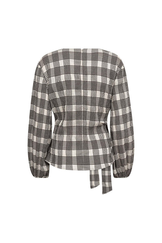 Co´Couture - Chandlercc Check Tie Blouse 500380 - 10006 - Bone