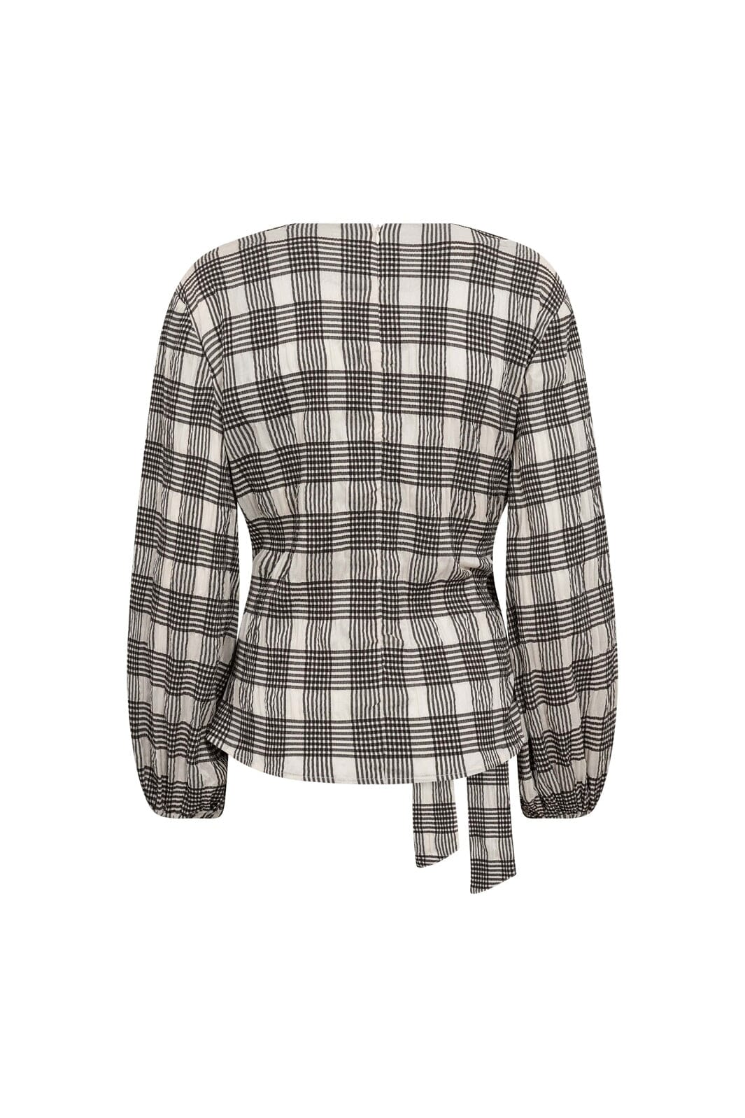 Co´Couture - Chandlercc Check Tie Blouse 500380 - 10006 - Bone