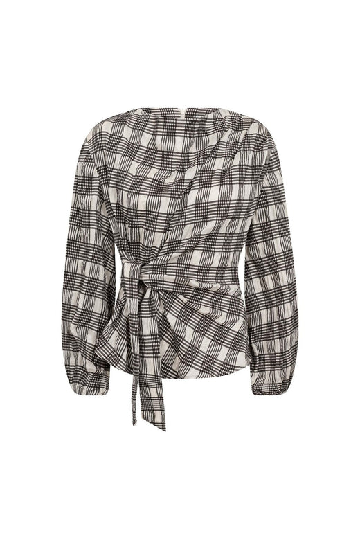 Co´Couture - Chandlercc Check Tie Blouse 500380 - 10006 - Bone