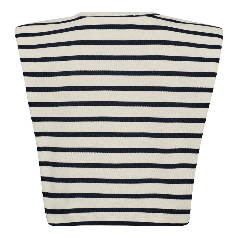 Co´couture - Classiccc Stripe Ed Crop Tee 33076 - 11 Off White T-shirts 