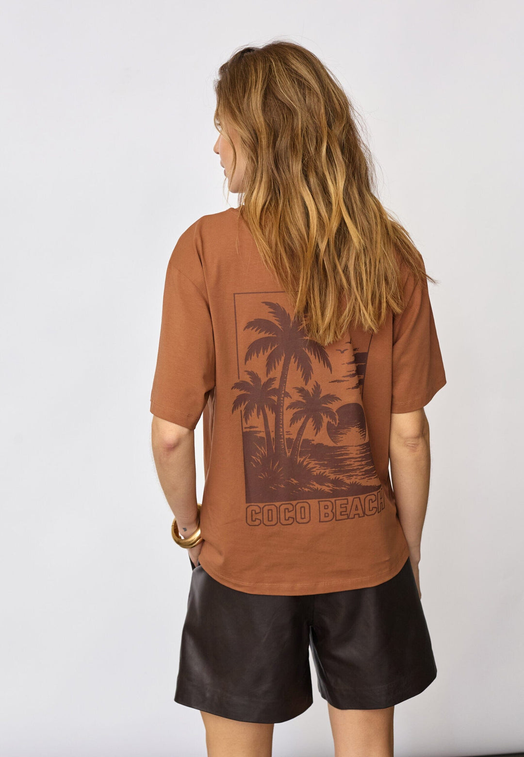 Co´Couture - Coco Beachcc Box Tee 43022 - 80 - Chocolate T-shirts 