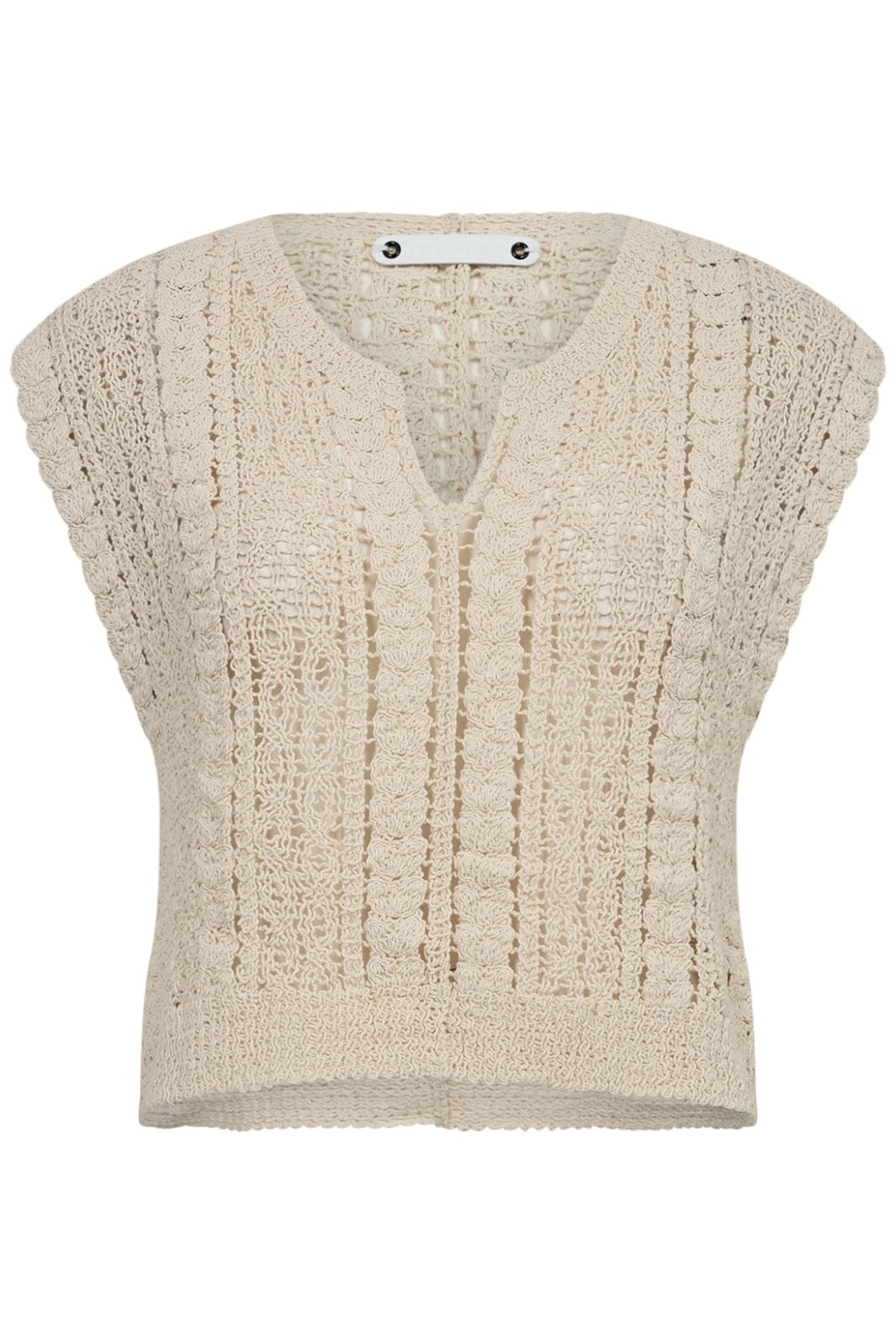 Co´couture - Cormacc Croche Knit Vest 32124 - 199 Bone Veste 