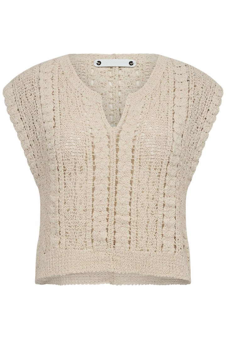 Co´couture - Cormacc Croche Knit Vest 32124 - 199 Bone Veste 