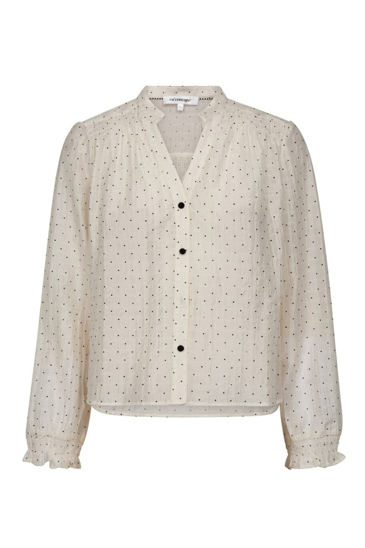 Co´Couture - Dallycc Dot V-Shirt 45007 - 11 - Off White