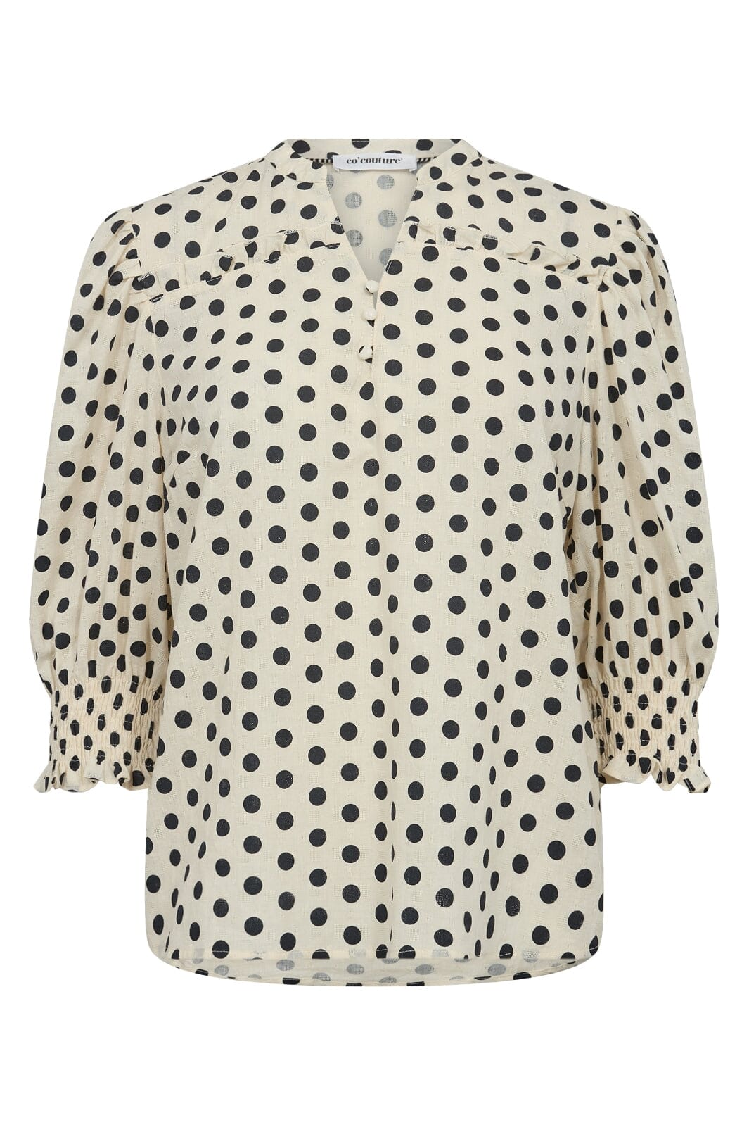 Co´couture - Davicc Dot Ss Blouse 35433 - 11120 Offwhitenavy Bluser 