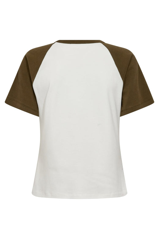 Co´Couture - Edgecc Block Tee 33169 - 1169 - Offwhite Military Olive