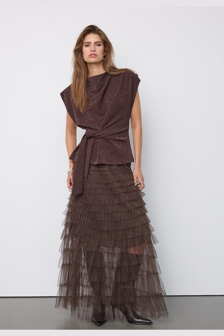 Co´Couture - Esticc Pleat Top 500547 - 20016 - Bison