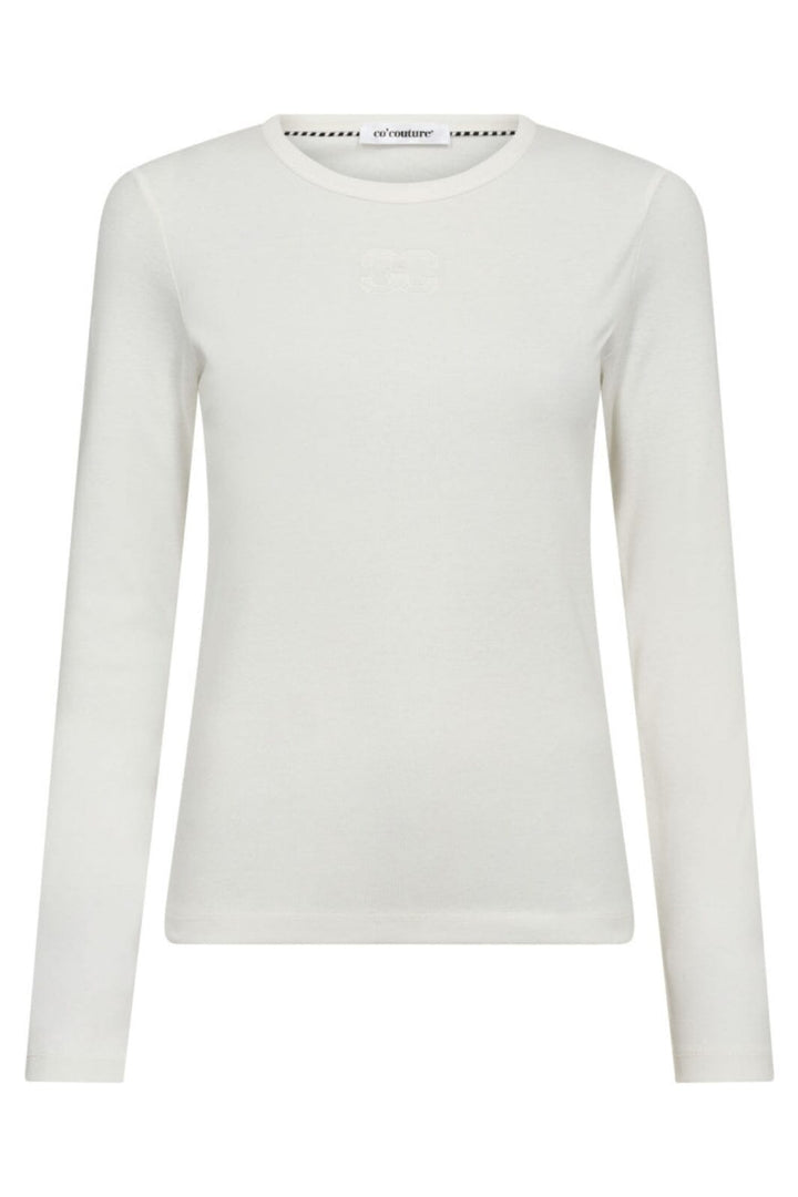 Co´Couture - Grannycc Embroidery Ls Tee 33180 - 4000 - White