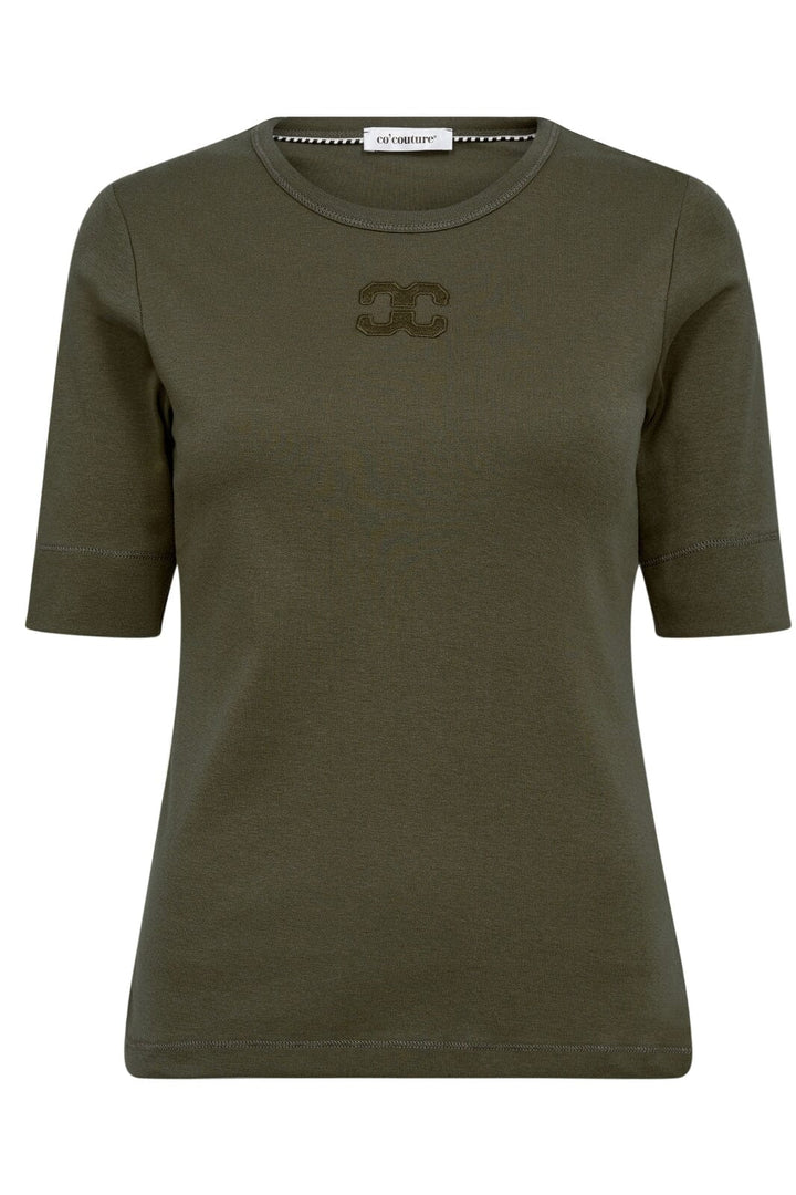Co´Couture - Grannycc Embroidery Ss Tee 33166 - 69 - Military Olive