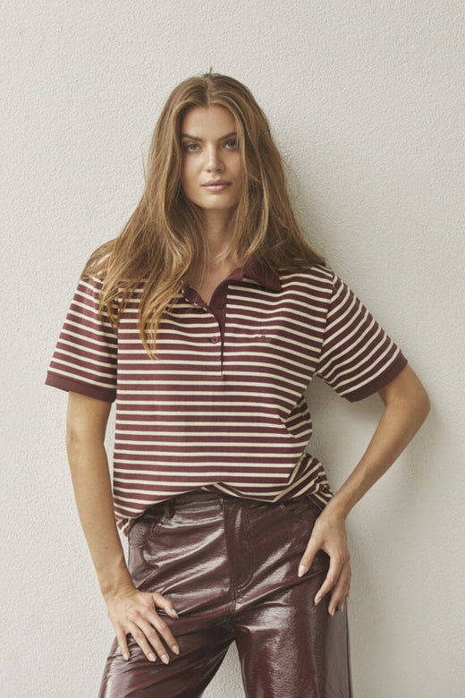 Co´Couture - Hayescc Polo Ss Tee 43006 - 87 - Winered T-shirts 