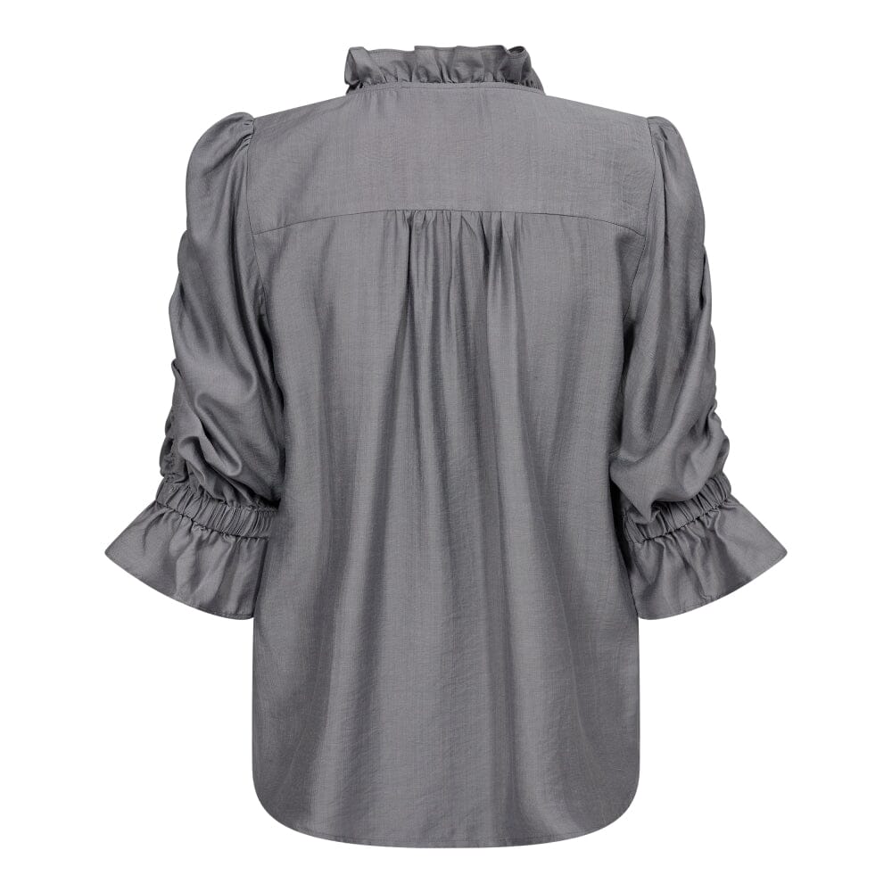 Co´couture - Heracc Frill Ss Blouse 35535 - 138 Light Grey Skjorter 