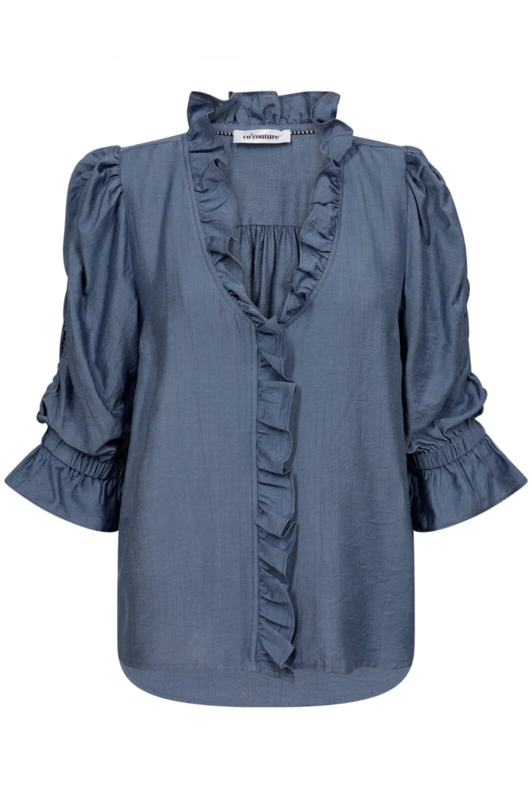 Co´couture - Heracc Frill Ss Blouse 35535 - 505 Dove Blue Skjorter 
