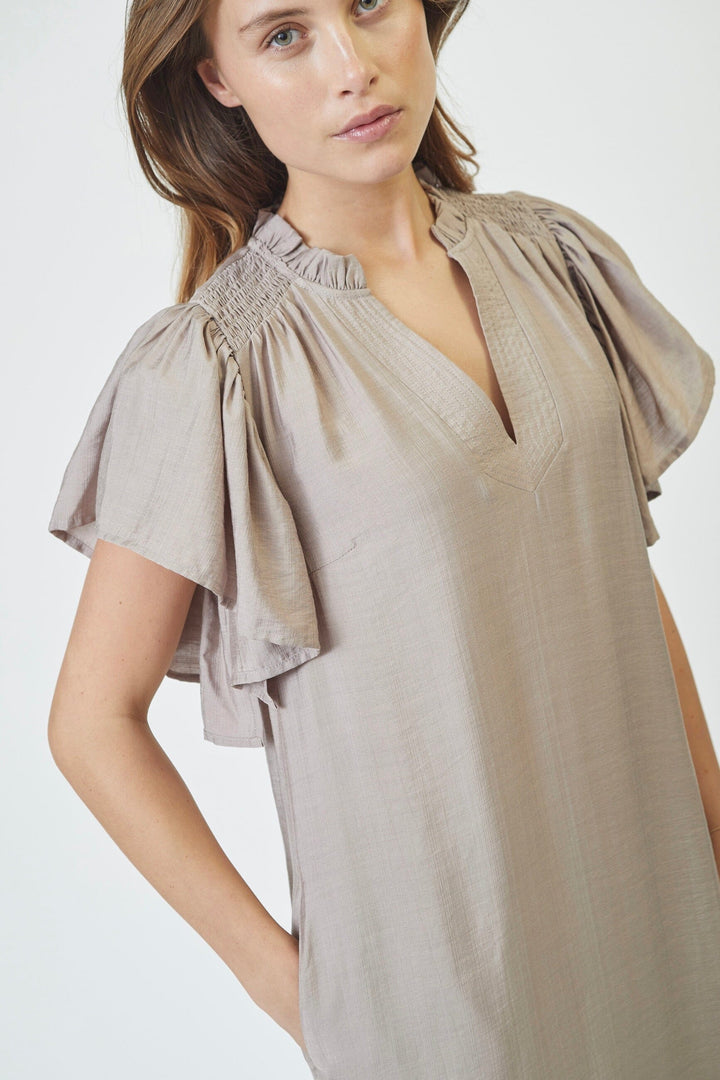 Co´Couture - Heracc Ss Frill Dress 36421 - 154 - Walnut Kjoler 