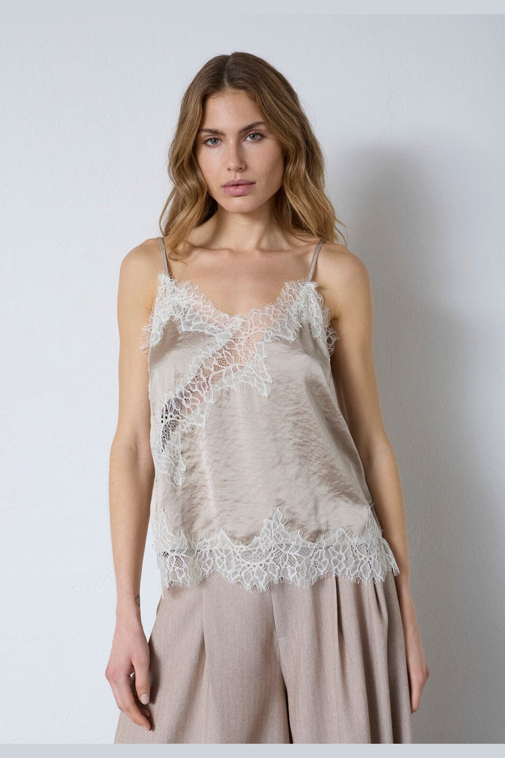 Co´Couture - Iduncc Lace Top 45166 - 320 - Bisquit
