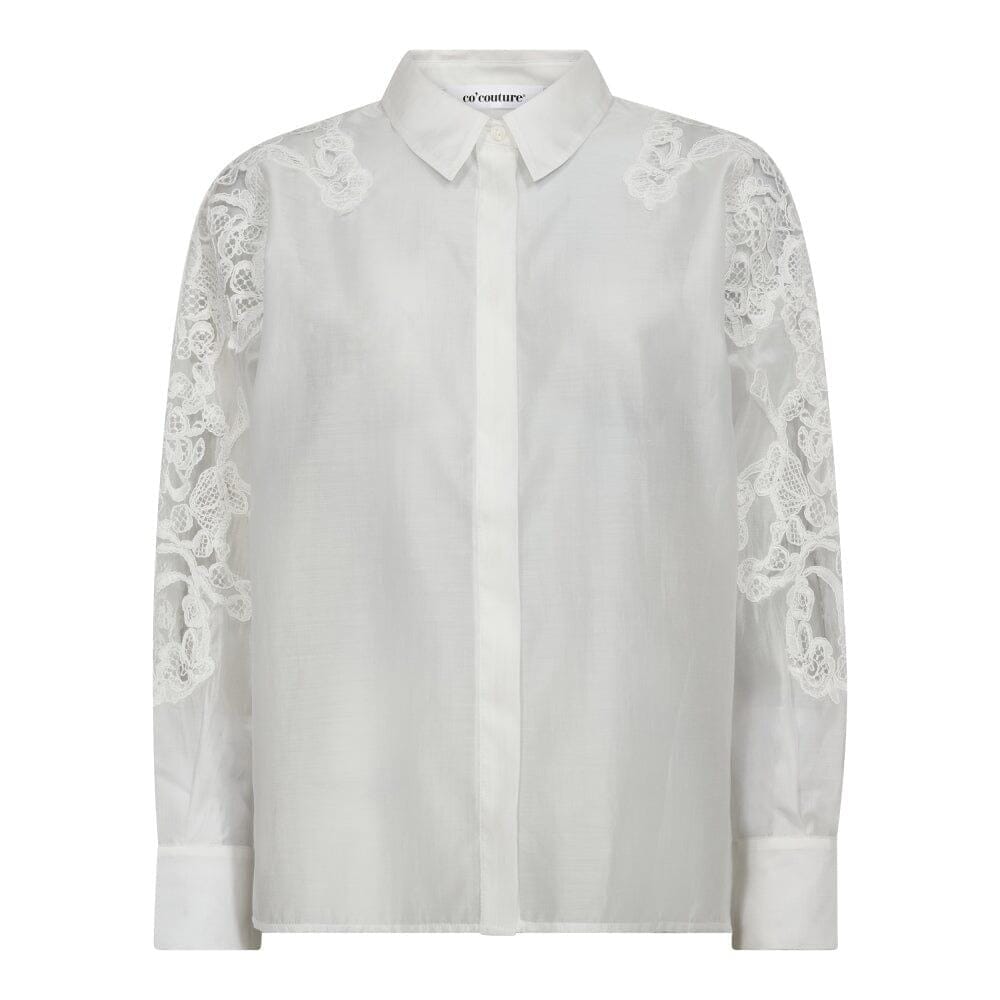 Co´Couture - Kawacc Embroidery Shirt 35988 - 4000 - White Skjorter 