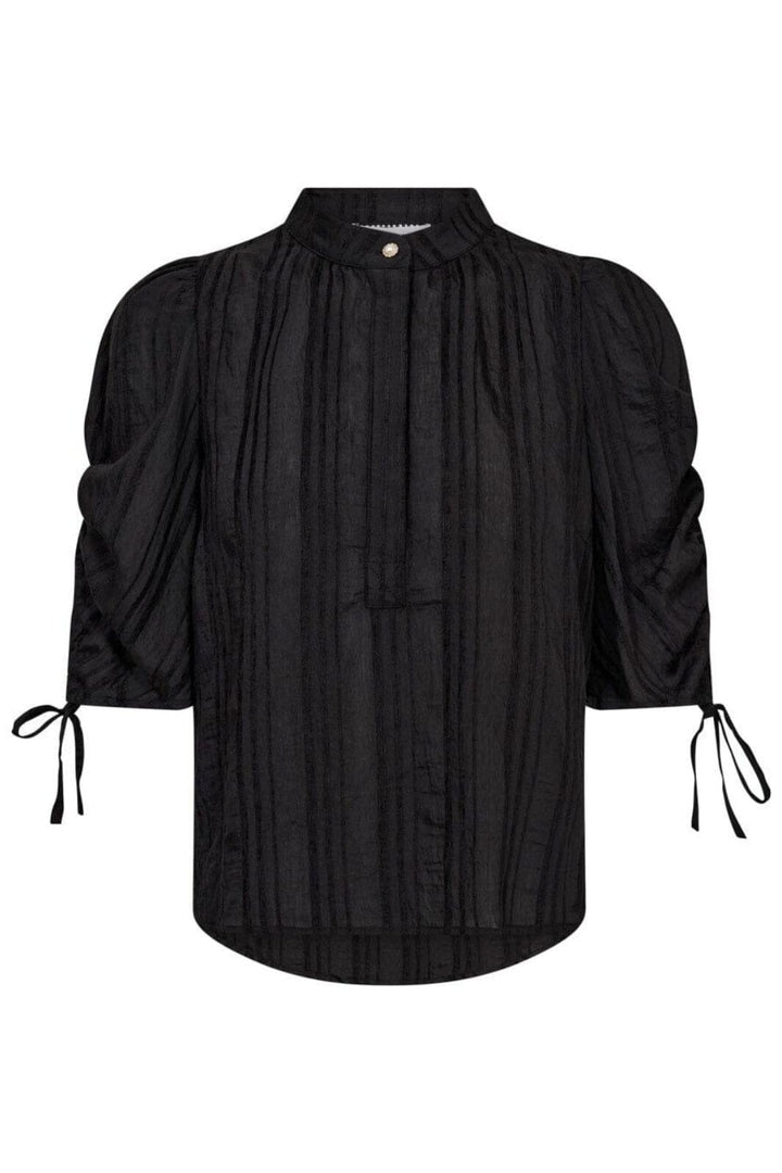 Co´Couture - Kesicc Ss Puff Blouse 35956 - 96 - Black Bluser 