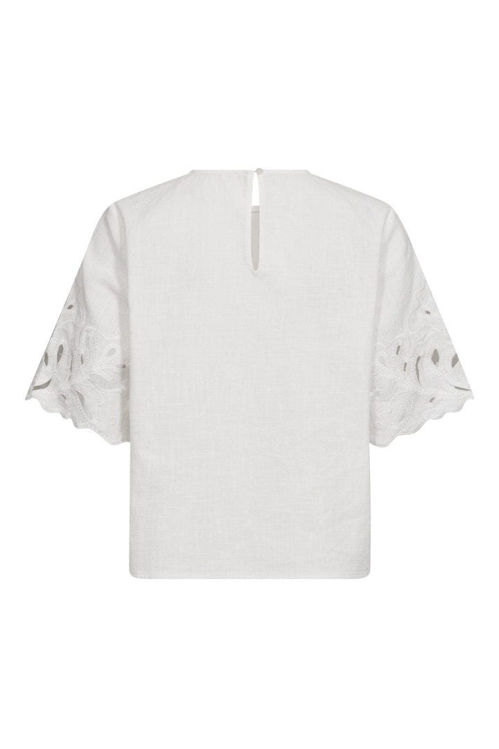 Co´Couture - Litacc Linen Emb Ss Blouse 45157 - 4000 - White