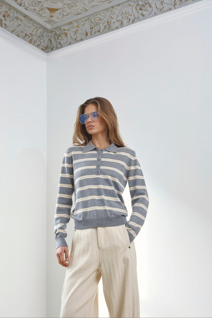 Co´Couture - Luecc Padded Polo Knit 500429 - 10003 - Creme