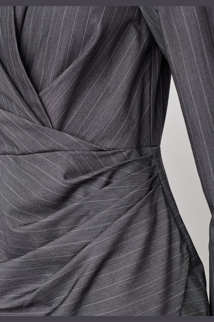 Co´Couture - Lyviacc Pin Wrap Dress 500300 - 65003 - Mid Grey