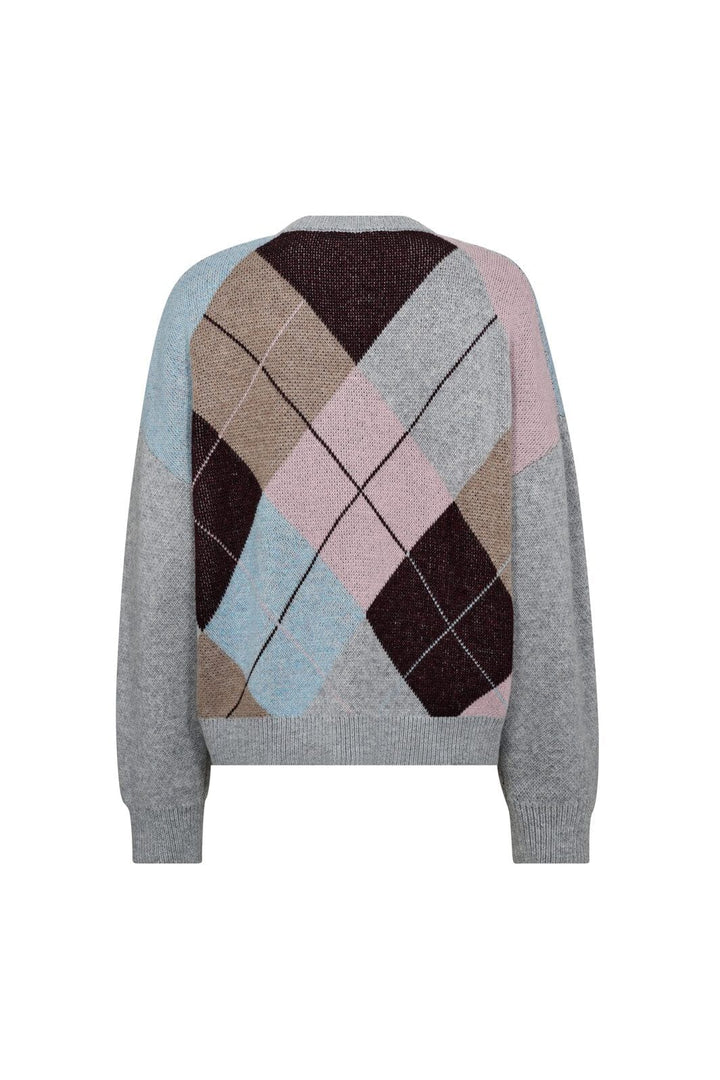 Co´Couture - Majacc Check V-Knit 32218 - 139 - Mid Grey