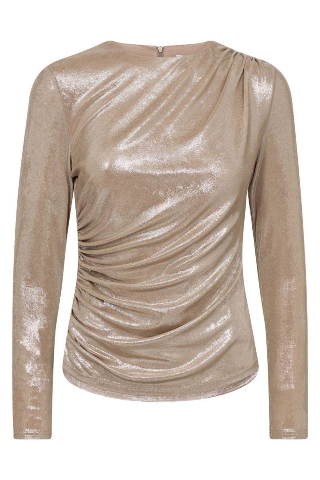 Co´Couture - Margotcc Drape Blouse 33204 - 127 - Champagne Bluser 