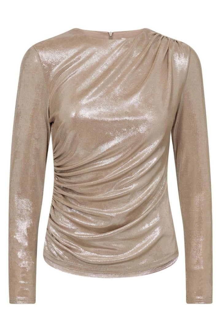 Co´Couture - Margotcc Drape Blouse 33204 - 127 - Champagne Bluser 