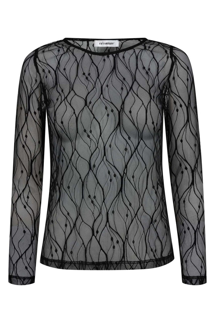 Co´Couture - Mercycc Mesh O-Blouse 33187 - 96 - Black