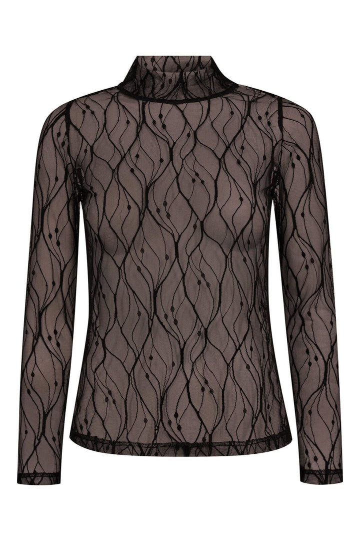 Co´Couture - Mercycc Mesh Turtleneck 33188 - 145 - Dark Brown