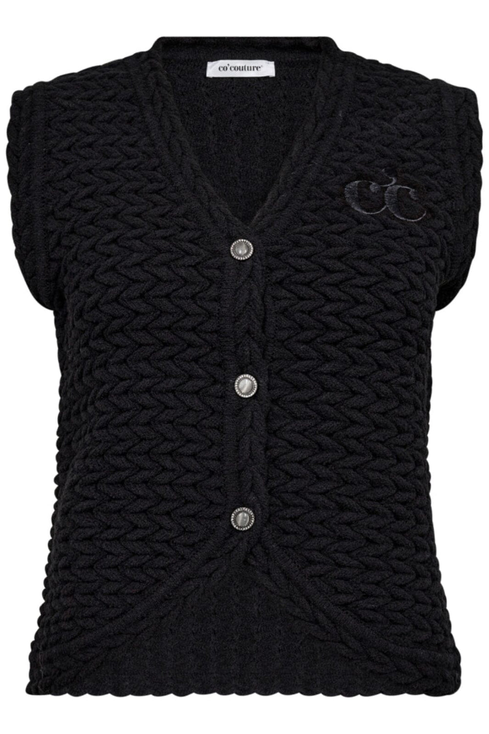 Co´couture - Millycc Knit Vest 32131 - 96 Black Strikbluser 